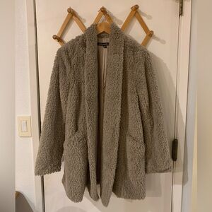 Kenneth Cole Faux Fur Fuzzy Open Front Jacket size M